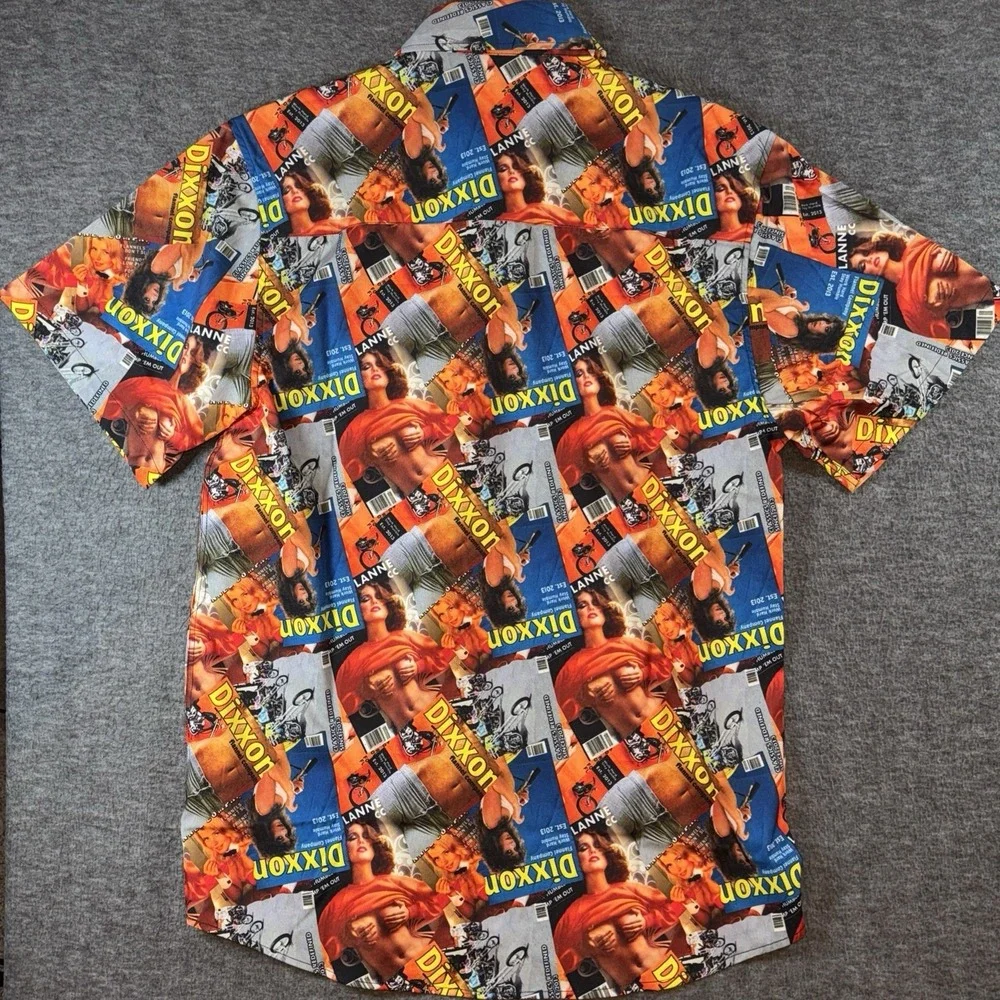 Dixxon Flannel Co Party Shirt THE ARTICLES Button Up Magazine Pin Up Sz L NEW - Picture 7 of 8